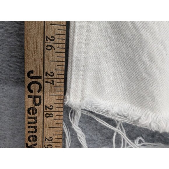 Lucky Brand Jeans Womens Size 12 White Distressed Raw Hem Sienna Silm Boyfriend - Picture 10 of 16